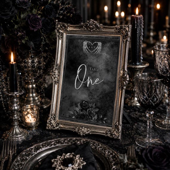 Skeleton-Heart Table Number Cards