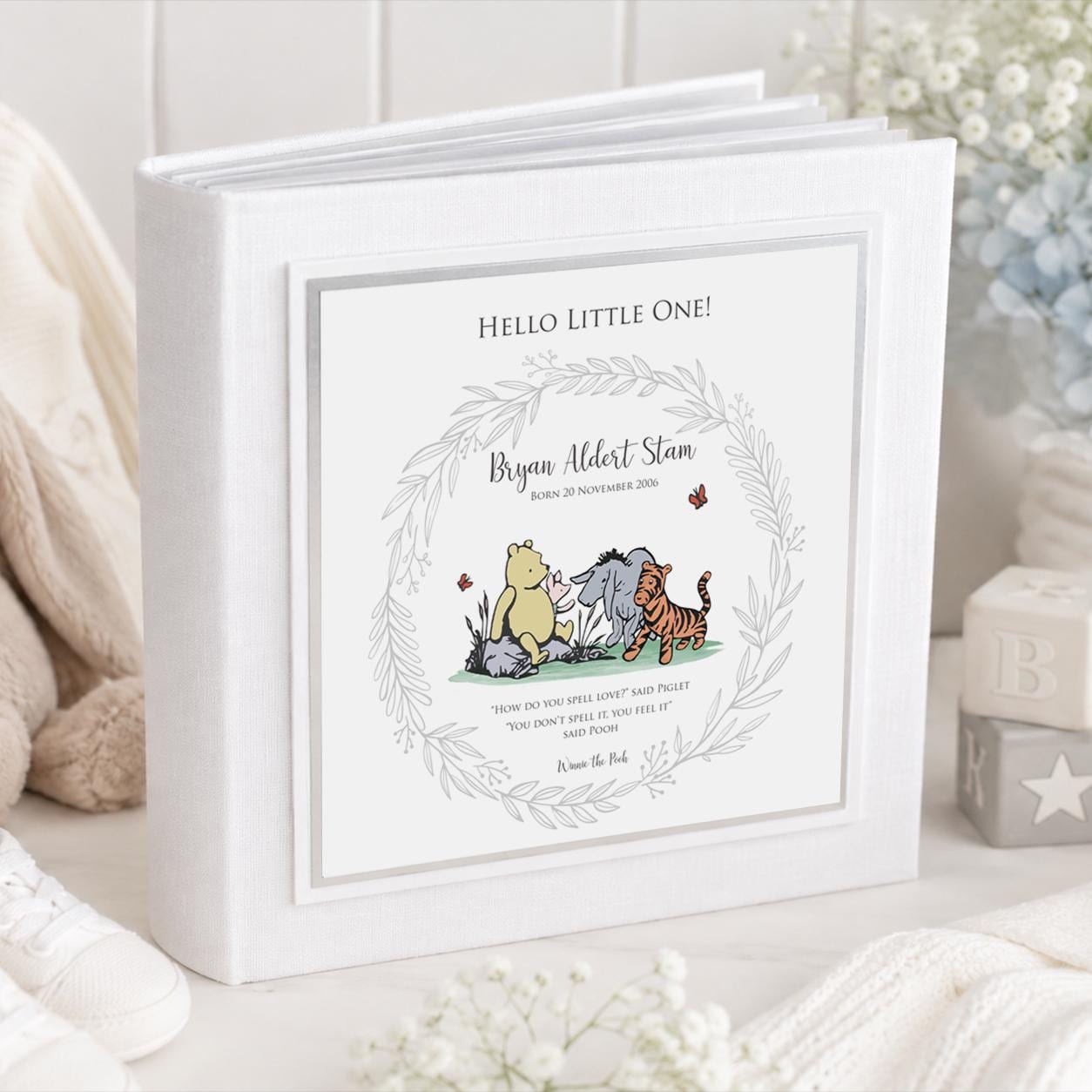Personalised and Boxed Winnie the Pooh New Baby Photo Album