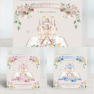 Biglietto di auguri personalizzato "C'era una volta" per neonato, maschietto, femminuccia, unisex