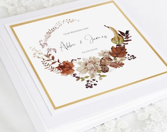 Personalised & Boxed Autumn inspired Wedding Photo Album for Weddings and all other celebrations