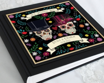 Boxed & Personalised Dia de los Muertos, Day of the Dead Wedding Photo Album