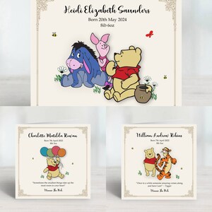 Biglietti di auguri personalizzati per neonati con Winnie the Pooh e citazioni meravigliose, perfetti come ricordo