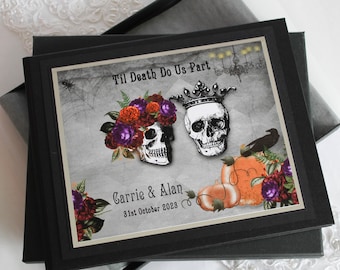 Boxed & Personalised Halloween Skulls Wedding Guest Book