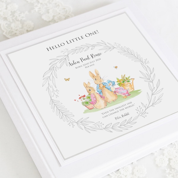 Personalised and boxed Peter Rabbit New Baby Photo Album Scrapbook