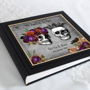 Boxed & Personalised Halloween Skulls inspired Wedding Photo Album