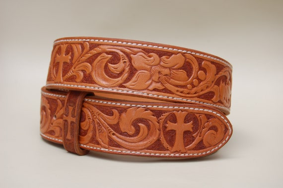 Hand Tooled Leather Belt Custom | Etsy