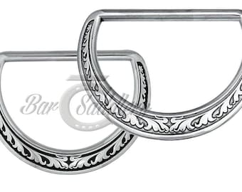 Silla de montar de acero inoxidable con diseño floral