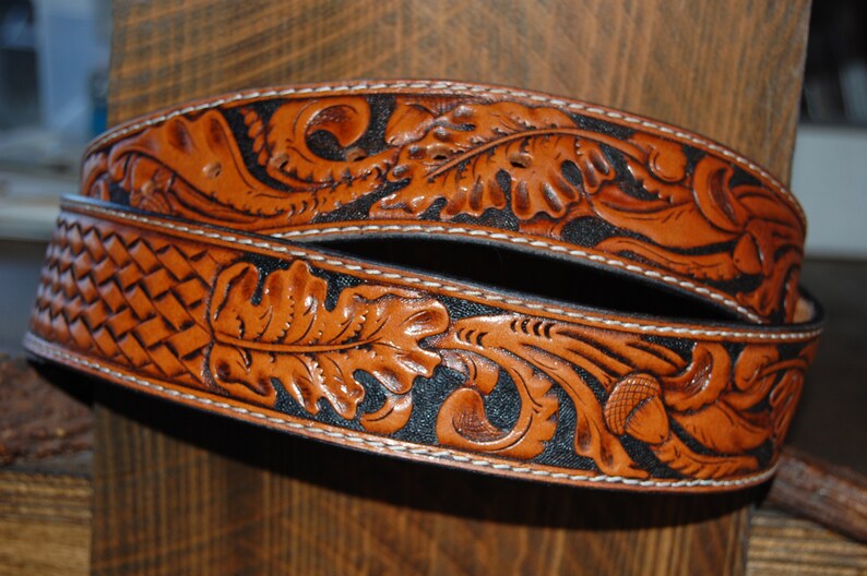 Hand Tooled Leather Belt Custom | Etsy