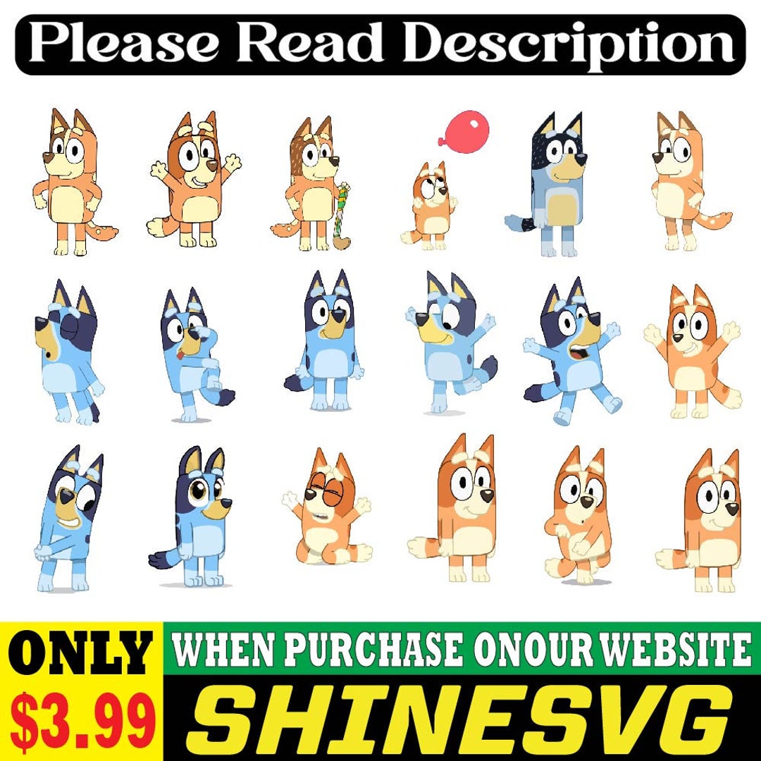 20 Designs Bluey and Bingo SVG Bundle Bluey Svg Bluey - Etsy