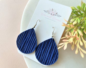 Modern Minimalist Romantic Stocking Stuffer Trend White Glitter Blue Grey Raindrop Polymer Clay Stud Pack Feminine Lightweight Earrings