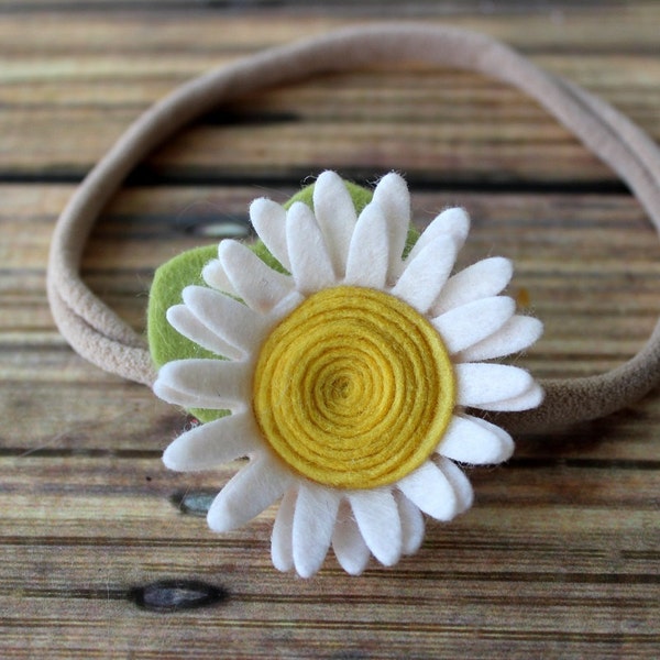 Felt daisy headband - nylon headband - One size fits most