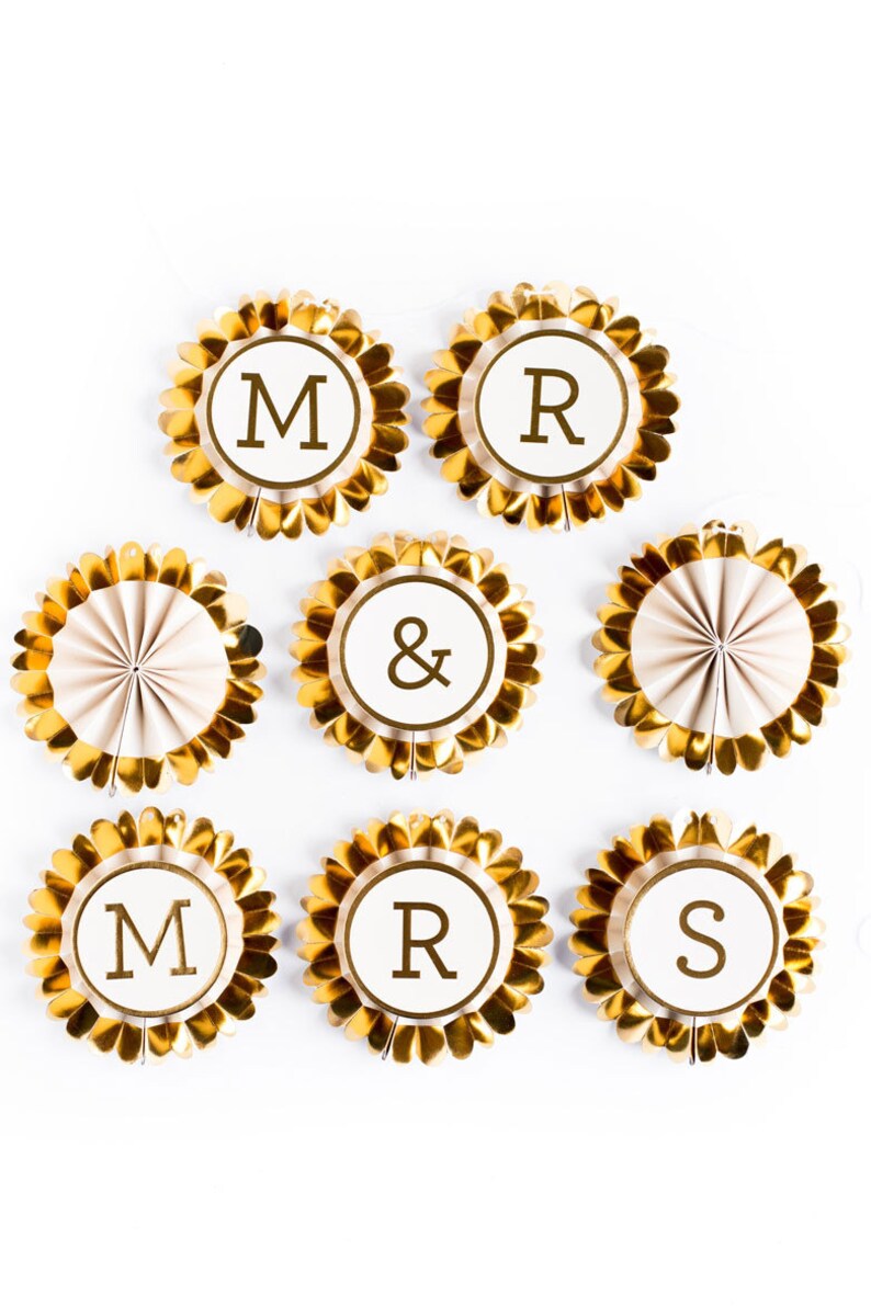 12 Mini Glam Gold Foil Rosette Banner Paper Party Fans White Wedding Baby Shower Pinwheel Backdrop Birthday Anniversary 4 Inch Fans