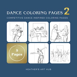 5 Dance Coloring Pages for Kids | Ballet, Jazz, Hip Hop | Printable PDF | Hand-Drawn Art Set
