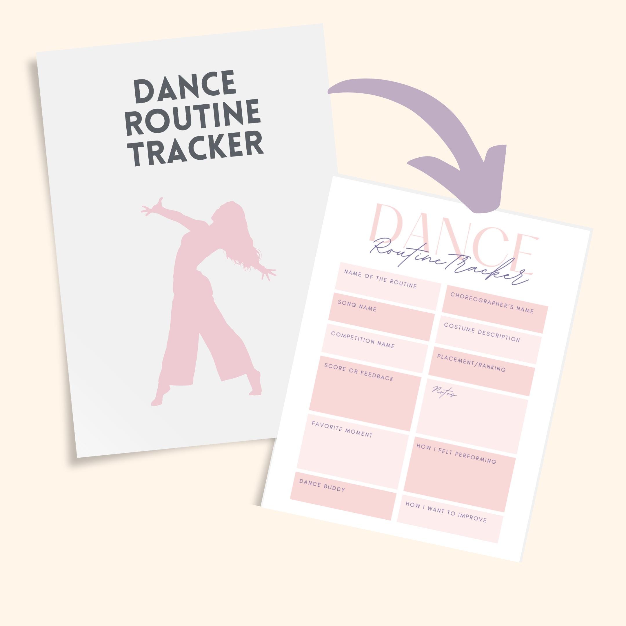 Printable Dance Routine Sheet – Competition Planner and Memory Log for ...