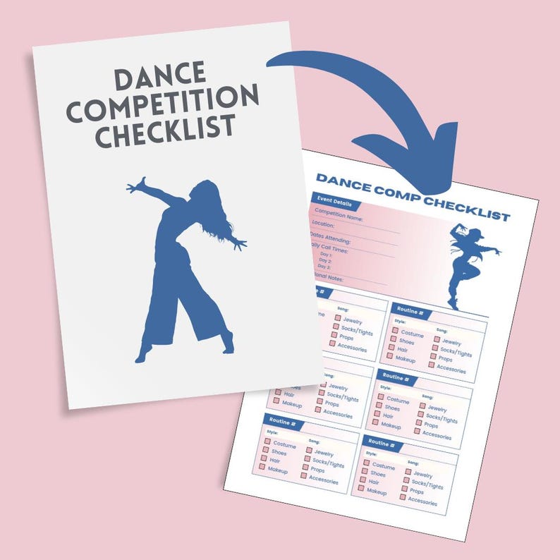 Dance Competition Packing List Printable | Routine Checklist for ...