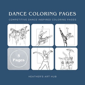 5 Dance Coloring Pages for Kids | Ballet, Jazz, Hip Hop | Printable PDF | Hand-Drawn Art Set