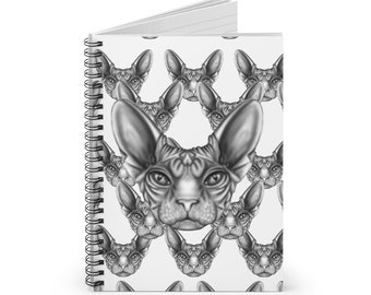 Hairless Angry Cat - Spiral Notebook - Ruled Line