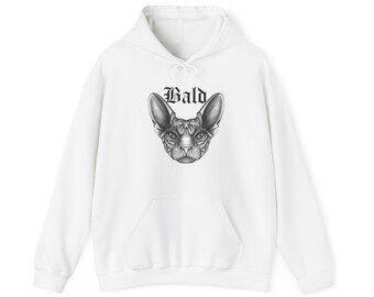 Bald Pussy- Funny Cat Shirt- Angry Cat- Rotten Rags- Unisex Heavy Blend™ Hooded Sweatshirt