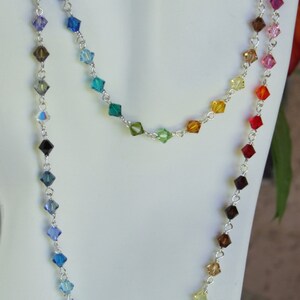 Red teardrop necklace with wire and crystal focal 0313NK