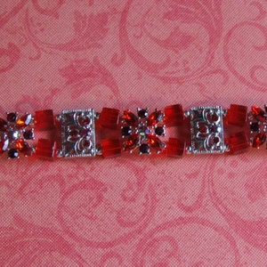 Red crystal and silver bracelet 0096FB image 2