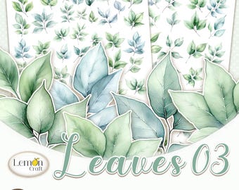 Clipart aquarelbladeren: afdrukbare gebladerteversieringen (A4)