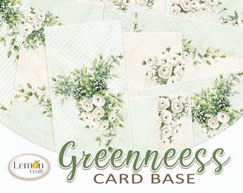 Basiskaart bloemen: afdrukbare DL en vierkant Greenneess (digitale download)