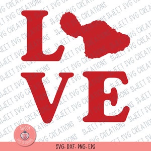 LOVE MAUI SVG: Modern Style Design for Maui Strong Statement, Featuring Unique Maui as part of Love