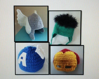 Marvel's Heroes Baby HAT (Set of 4) PDF PATTERN