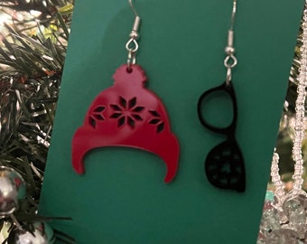 Christmas Story Earrings. Hat and Glasses, Perfect for any Christmas Lover!