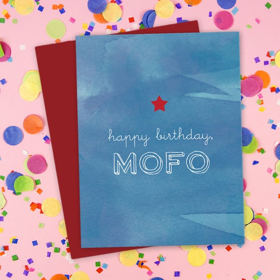 Man Birthday Card - Happy Birthday MoFo - Guy Friend Birthday Cards - Birthday Greeting Card Il_570xn