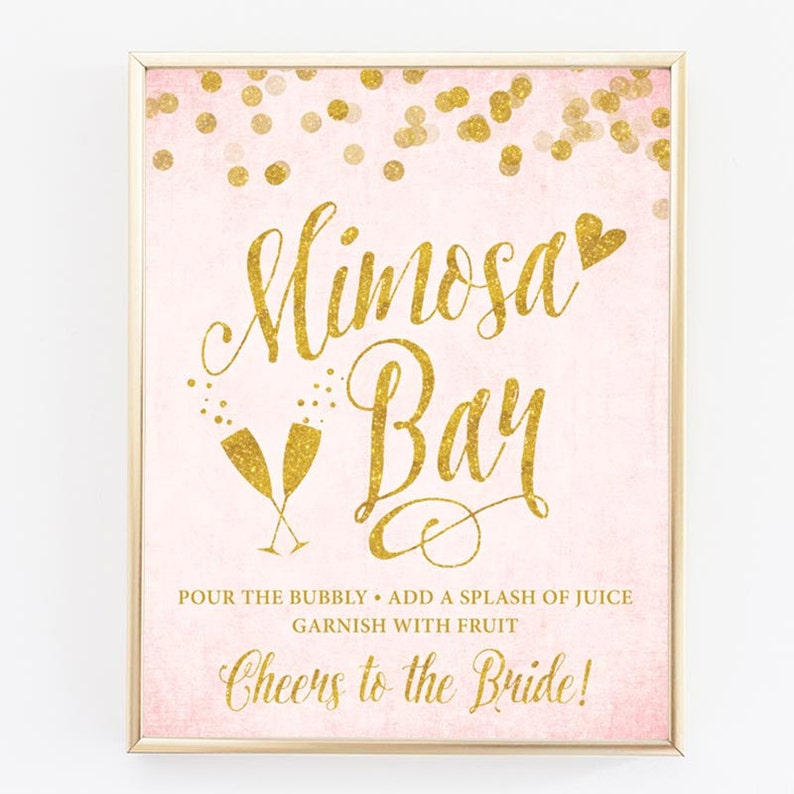Gold Ever After Golden Blooms DIY Printable Instant Download DIY Printable 8 x 10 Mimosa Bar Sign