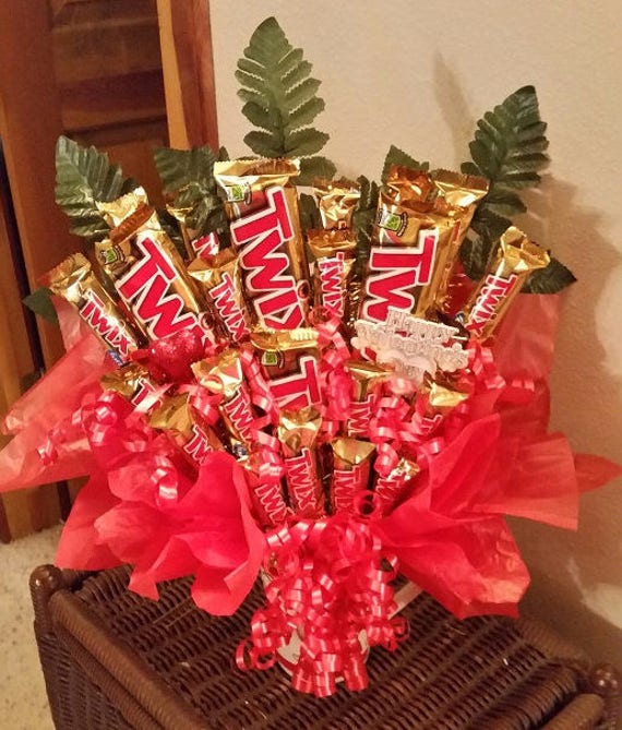 Twix Candy Bouquet Happy Valentine's Day Candy Bouquet - Etsy