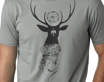 Peyote Deer Shirt, Shamanic Art, Shamanism Graphics, Gift for Peyote Cactus Enthusiasts, Magic Plants Design, Magic Cactus,  Mystical Deer