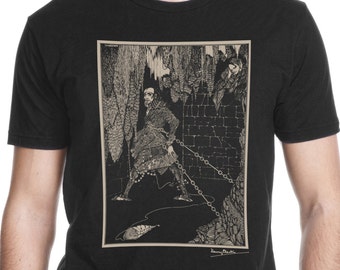 Edgar Allan Poe Shirt, Harry Clarke "The Cask of Amontillado" T Shirt Halloween Shirt, Gift for Bookworm, Book Lover Style, Goth Fashion