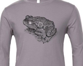 Bufo Alvarius Shirt Long Sleeve, Sonoran Desert Toad Shirt, Colorado River Toad, 5MEO DMT Molecule, Ceremony Clothing, Gift for Toad Fans