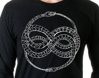 Ouroboros Shirt, Alchemy Long Sleeve T Shirt, Occult Style, Witchy Fashion, Gift for Witches, Occultist Clothing, Snake Biting Tail