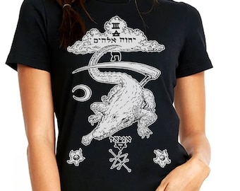 Ladies' Saturn Talisman Shirt, Witchy Style, Occult Fashion, Gift for Witches, Alligator Art, Esoteric Clothing, Saturnian, Planetary Magick