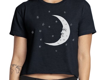 Moon Shirt Womens Crop Top- Witchy Shirt - Boho Style