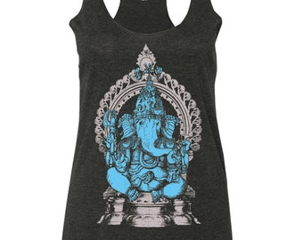 Ganesha Shirt, Ganesh Tank Top, Spiritual Clothing, Hindu God, Meditation Apparel, Festival Shirt, Boho Style,  Elephant-headed God