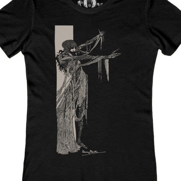 Ladies' Edgar Allan Poe Shirt, Harry Clarke "Fall of the House of Usher", Halloween Style, Dark Literature T Shirt, Goth Fashion,  Bookworm