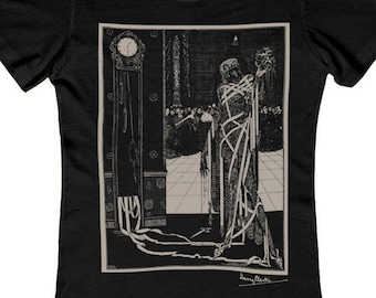 Ladies' Harry Clarke "Masque of the Red Death" T Shirt, Edgar Allan Poe Shirt, Goth Style, Spooky Halloween Aesthetic, Gift for Bookworm