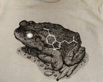 Sonoran Desert Toad Shirt, Bufo Alvarius Toad, Colorado River Toad, 5MEO DMT Molecule, Toad Ceremony Clothing, Shamanism Style, Toad Fans