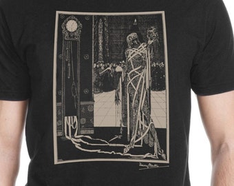 Edgar Allan Poe Shirt, Harry Clarke illustration, "Masque of the Red Death", Halloween Witchy Goth Style, Gift for Literature Enthusiast