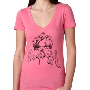 Ladies' Om Mani Padme Hum Shirt, CLOSEOUT - ALMOST GONE, Buddhist Shirt, Ladies' V Neck, Spiritual Clothing, Lotus Flower, Mediation Apparel
