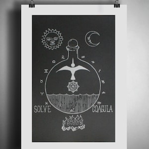 Solve et Coagula Alchemy Poster: Screen Printed Occult Art