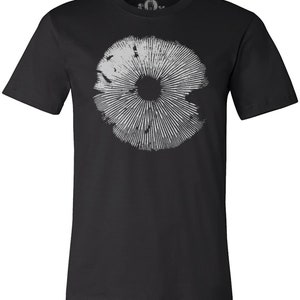 Mushroom Shirt, Spore Print Design, Psilocybe Spore Print Shroom Shirt, Gift for Magic Mushroom Lover, Mycology Style, Mushroom Fashion image 6