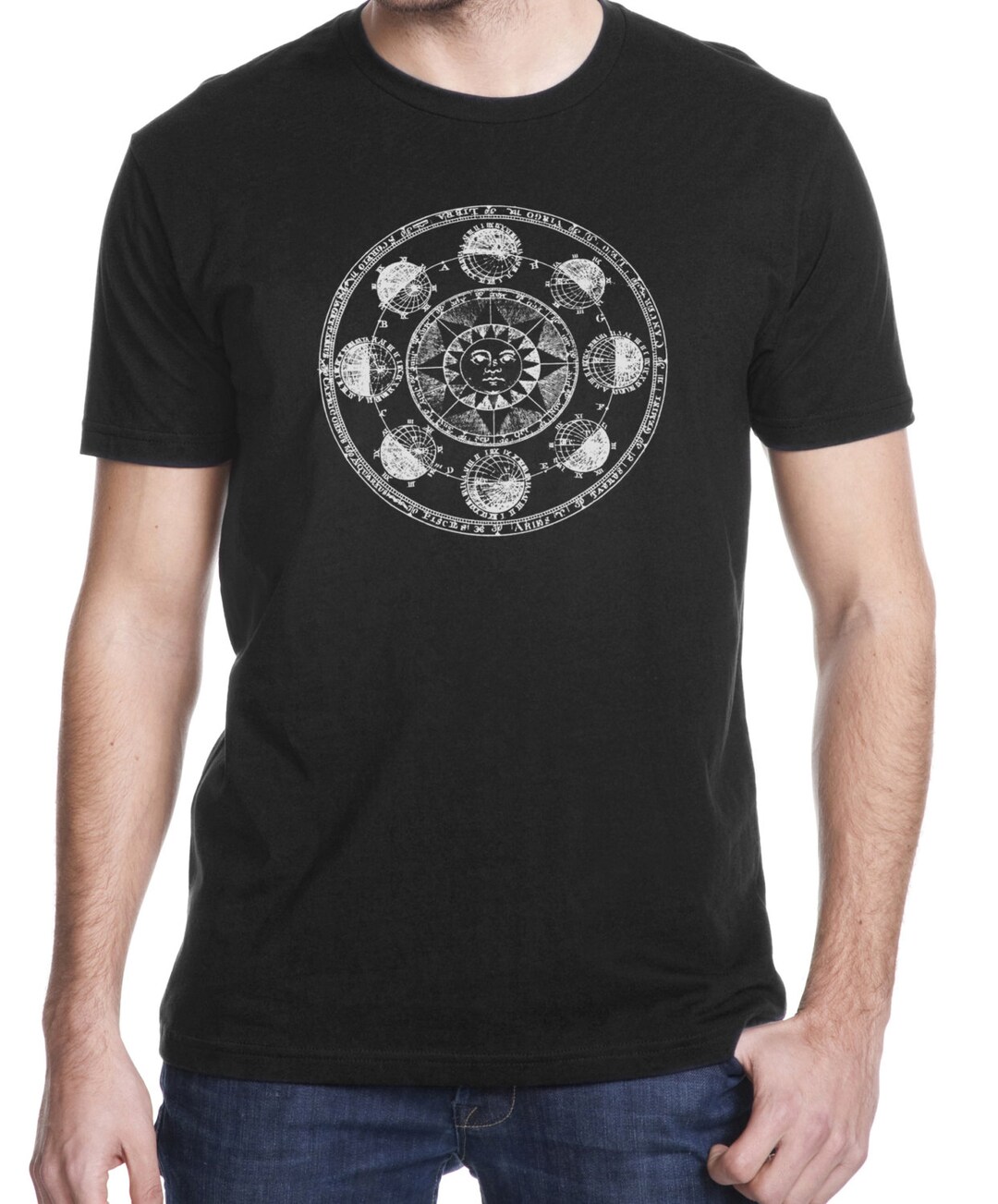 Men's Vintage Solar System Illustration T Shirt, Astrology Style - Etsy