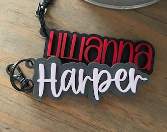 Personalized Bag Tag 3d Printed Kids Backpack Charm Custom Name Bag Tag Keychain School Lunchbox Tag Diaper Bag Tag Gift for Student
