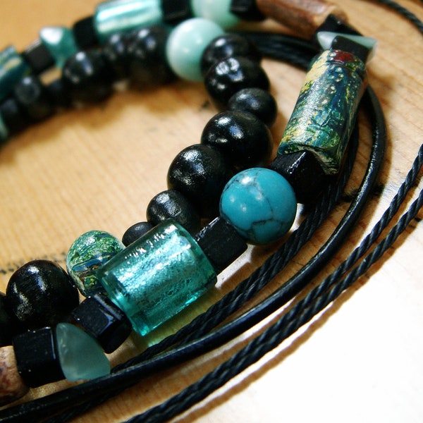 Multi rows turquoise necklace