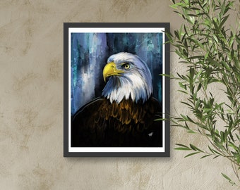 Bald Eagle Gallery Wall Art, American Bald Eagle Painting, Printable Bird Art, Home Décor Prints, Patriotic Artwork, American Art, Eagle ART